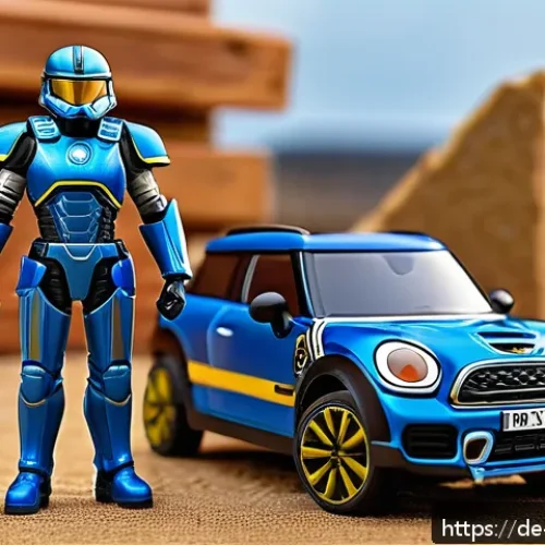 Home 31 미니특공대 제작자 레드브릭스 히스토리 - A detailed scene of a Mini Force hero figure posed dynamically on a playset battlefield, showcasing ...